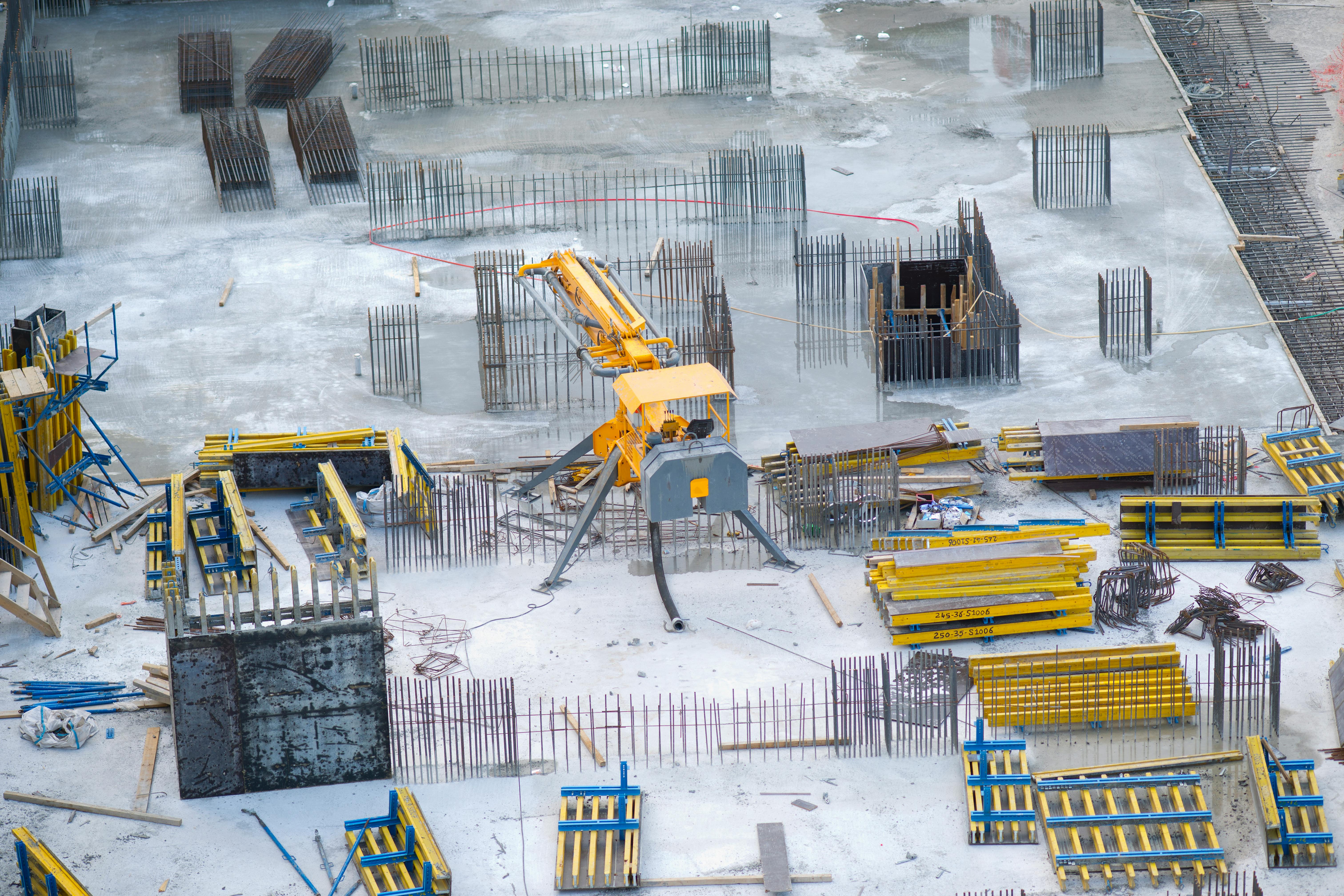 Construction site with heavy equipment
