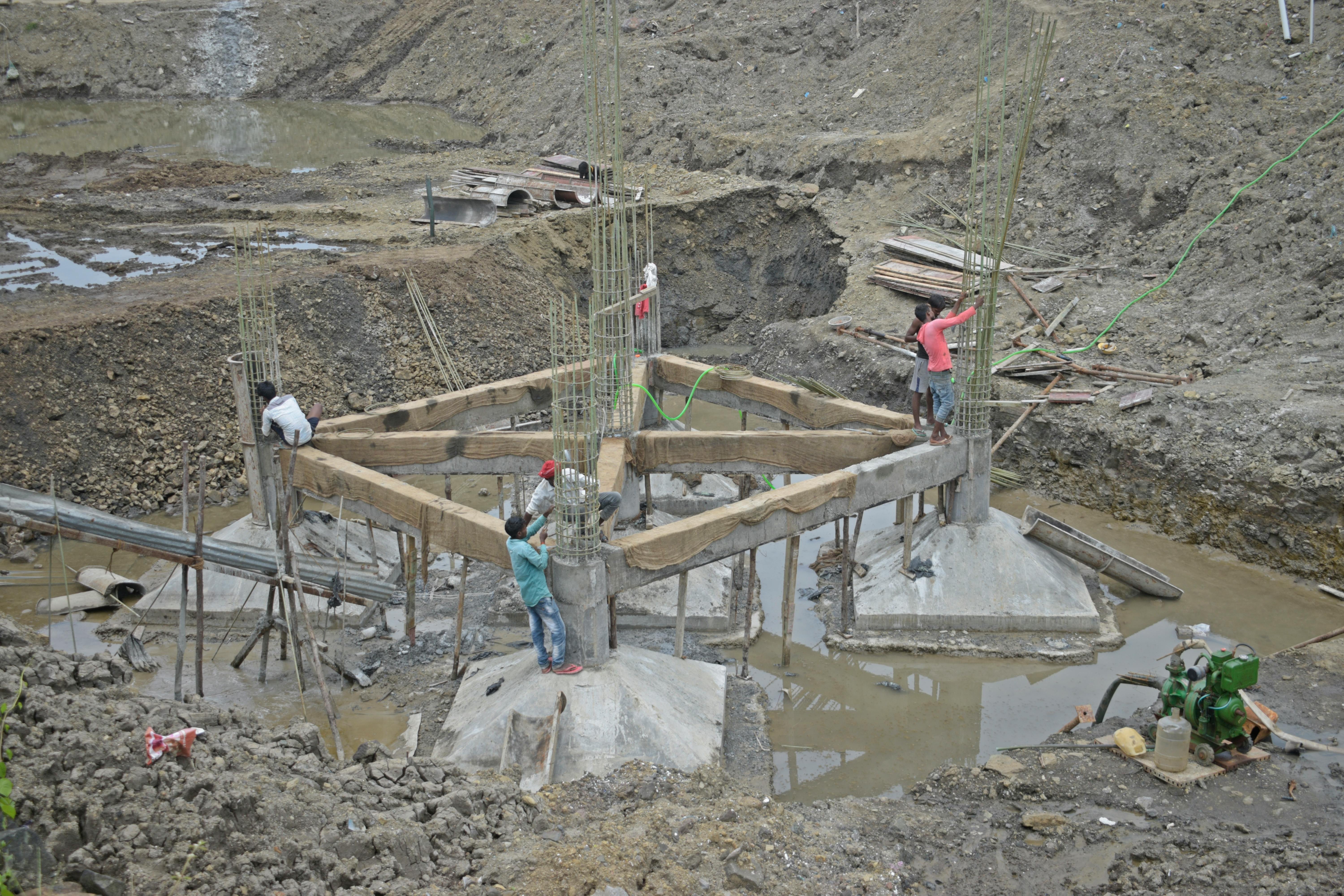 Construction equipment at work